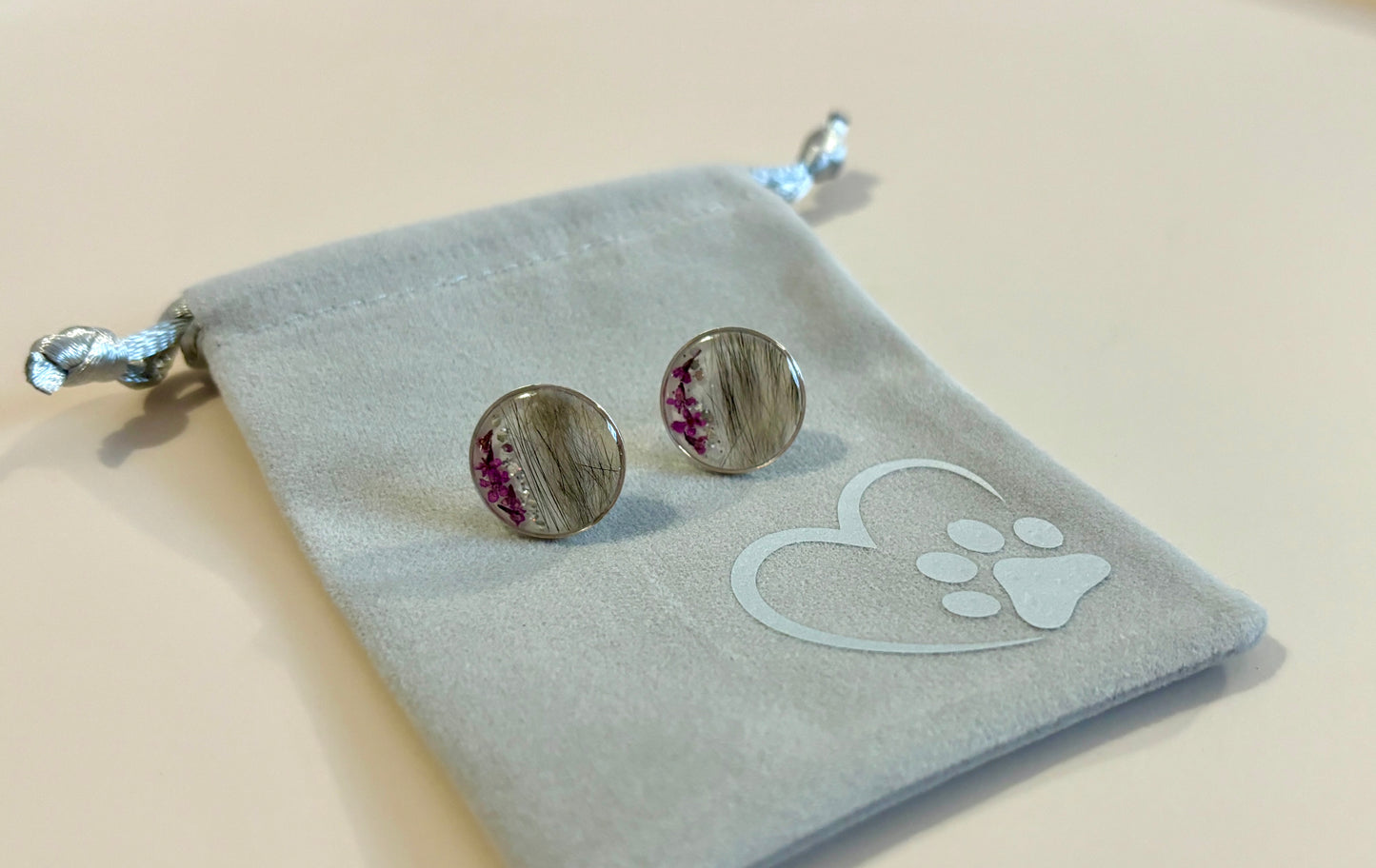 Epoxidharz Ohrringe Tierfell