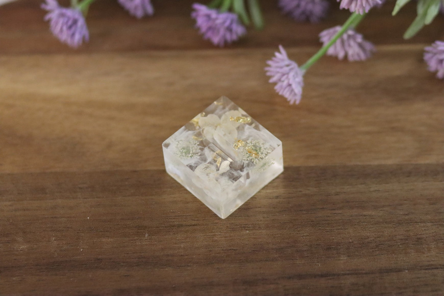 Ringhalter aus Epoxidharz mit echten Blüten | handgemachtes Unikat | Sofortkauf