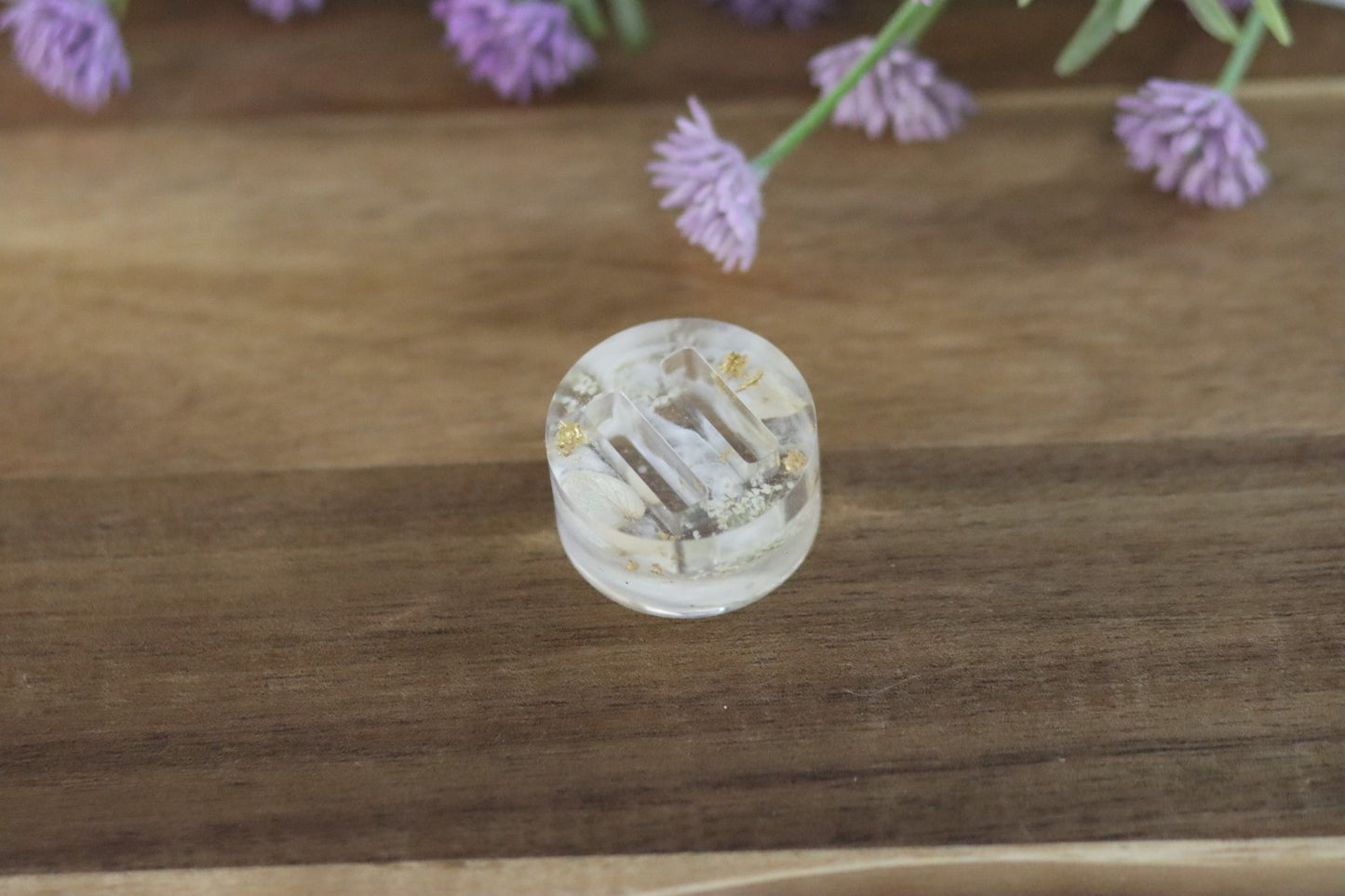 Ringhalter aus Epoxidharz mit echten Blüten | handgemachtes Unikat | Sofortkauf