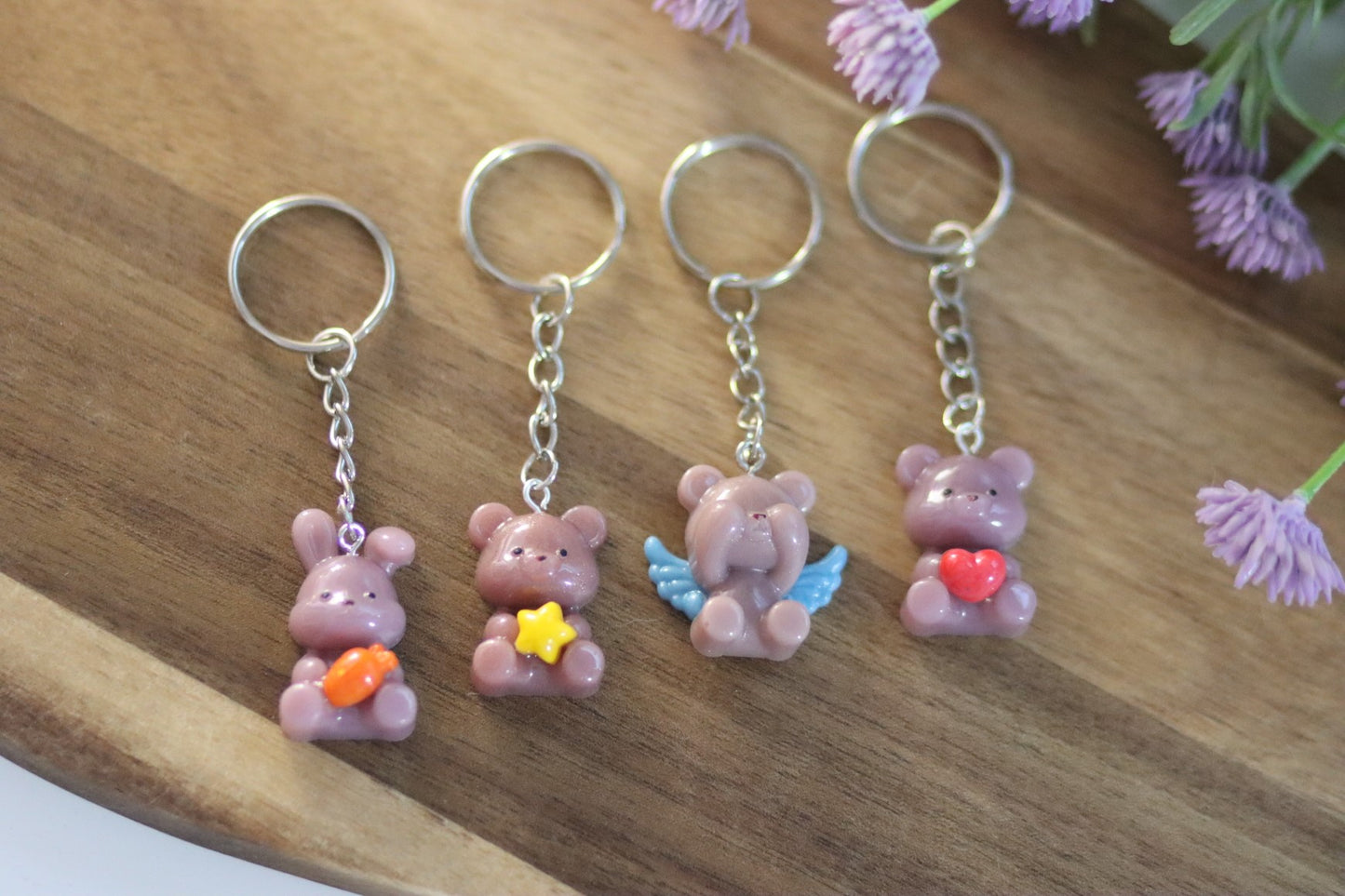 Mini Bären- & Hasen-Schlüsselanhänger | handgemachtes Unikat | Sofortkauf