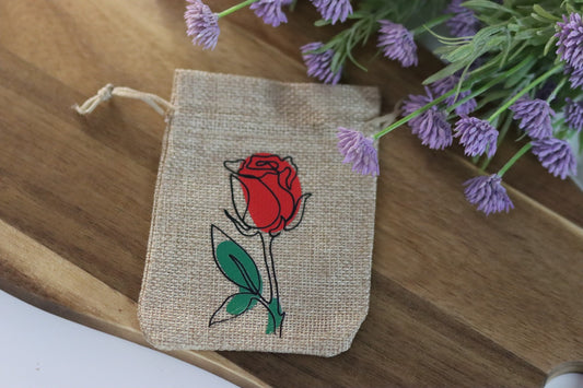 Geschenktüte mit minimalistischer Rose | 9 × 11,5 cm