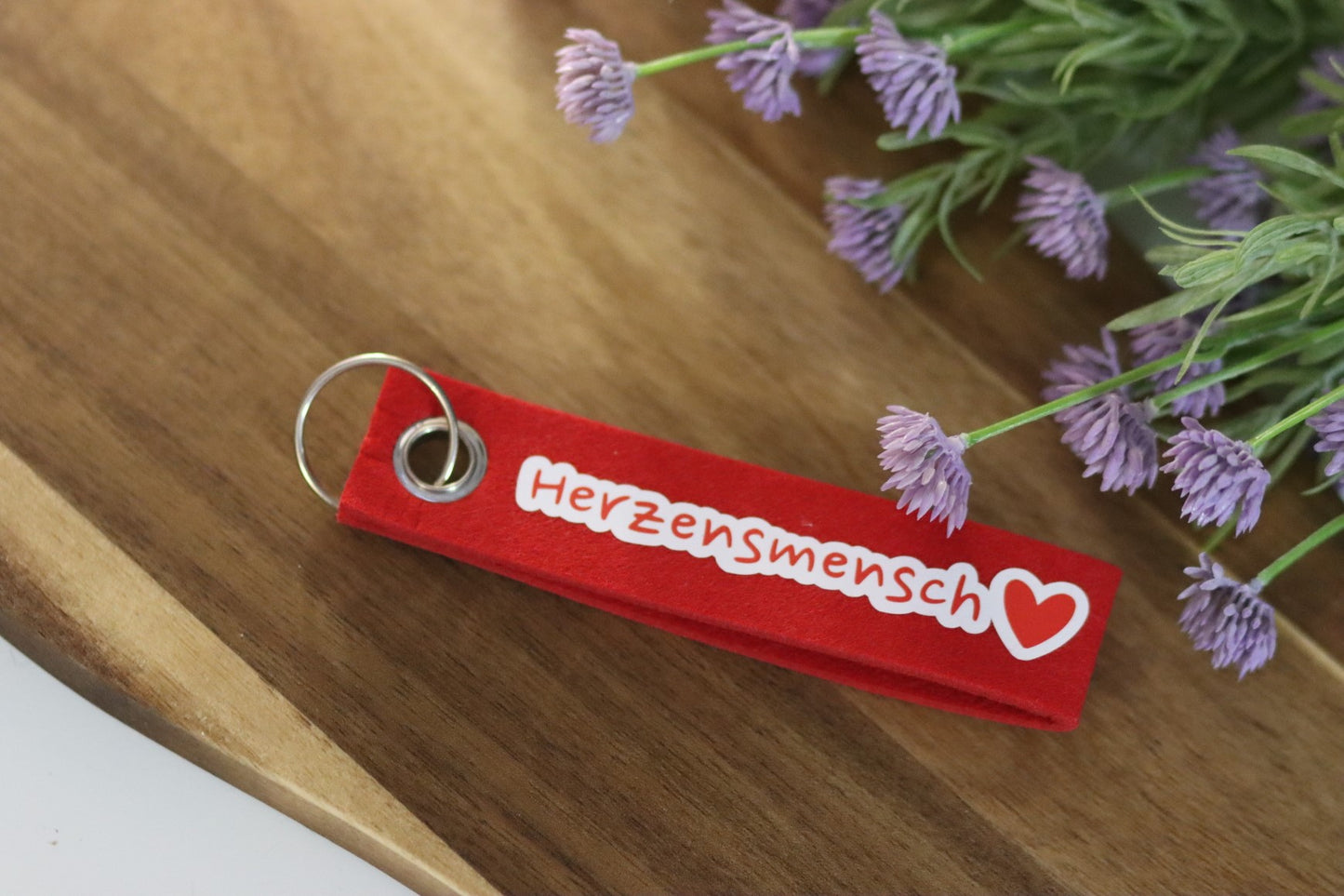 Filz-Schlüsselanhänger „Herzensmensch“ | liebevolle Geschenkidee
