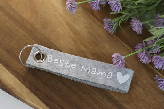 Filz-Schlüsselanhänger „Beste Mama“ | liebevolle Geschenkidee